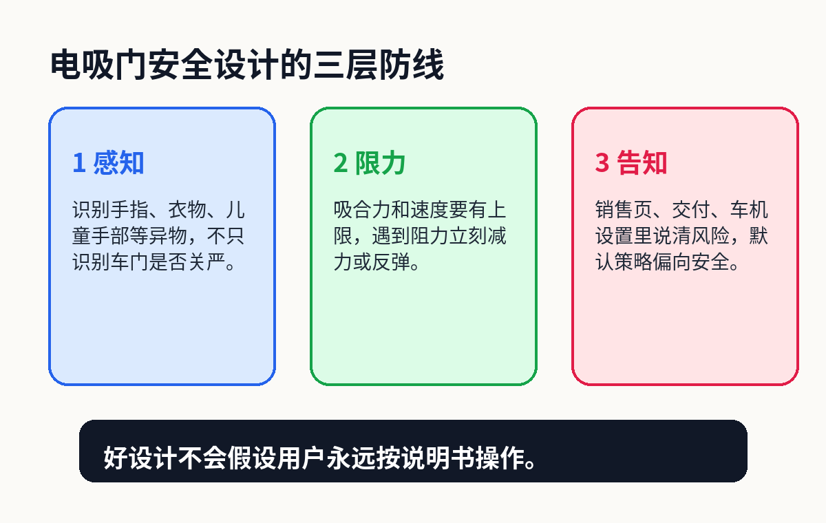 电吸门安全设计的三层防线