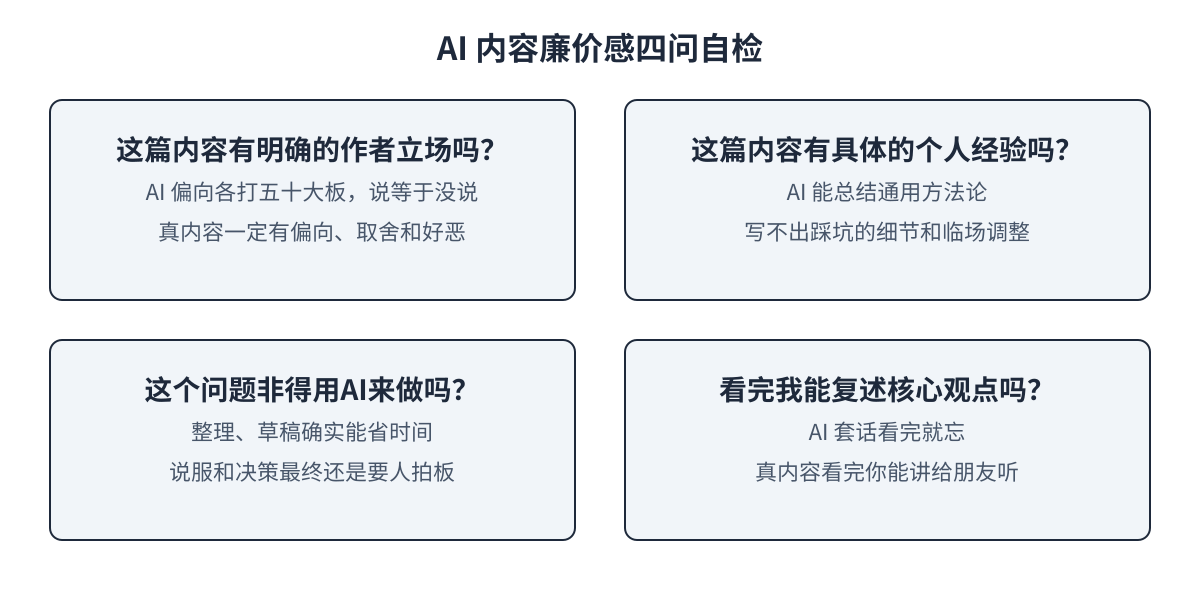 AI廉价感四问自检