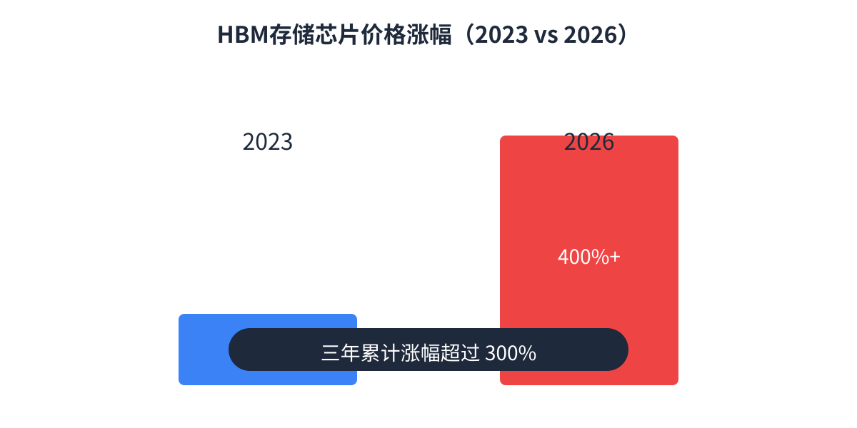 HBM价格三年涨幅对比