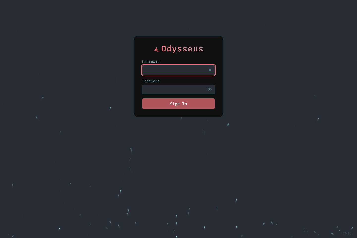 本地 Odysseus 登录页截图